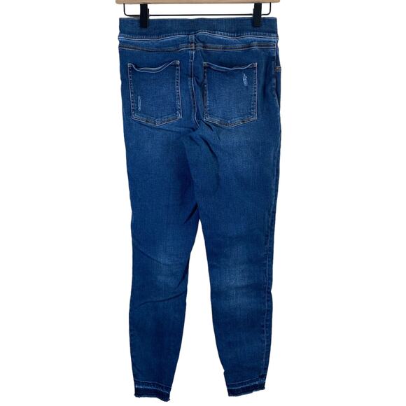 Spanx Distressed Ankle Skinny Jeans Medium Wash Pull On Size Medium - Picture 7 of 16